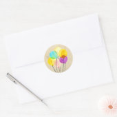 Cute pastel waterverf ballonnen ronde sticker (Envelop)