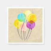Cute pastel waterverf ballonnen servet (Voorkant)