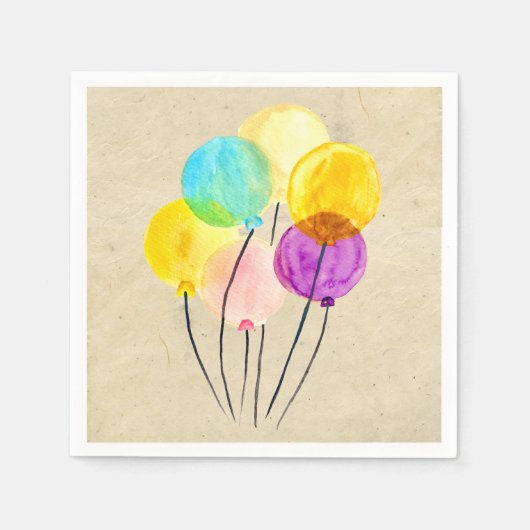 Cute pastel waterverf ballonnen servet (Voorkant)