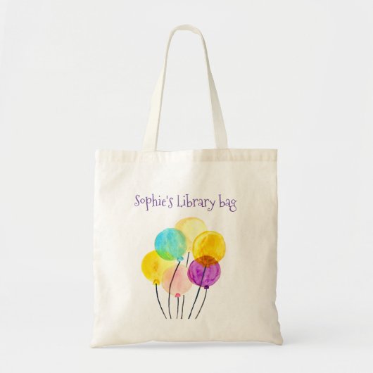 Cute pastel waterverf ballonnen tote bag (Voorkant)