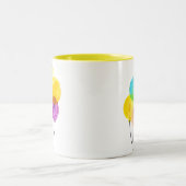 Cute pastel waterverf ballonnen tweekleurige koffiemok (Center)