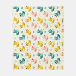 cute pastel waterverf eend baby patroon fleece deken