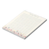 Cute Pastel Waterverf Flowers Personated Lined Notitieblok (Linkerzijde)