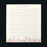 Cute Pastel Waterverf Flowers Personated Lined Notitieblok<br><div class="desc">Stijlvol laptopblok met een prachtige waterverf van delicate floralen in  pastelkleuren,  op maat van jouw naam. Geweldig cadeauidee!</div>