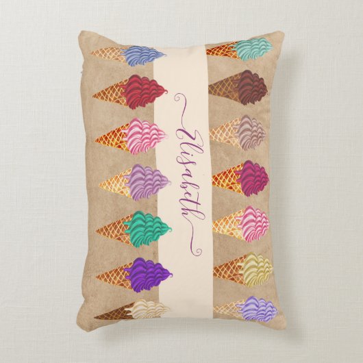 Cute Pastel Waterverf Ice Cream Baby Girl Nursery Accent Kussen (Voorkant(Verticaal))