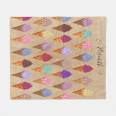 Cute Pastel Waterverf Ice Cream Baby Girl Nursery Fleece Deken (Voorkant (Horizontaal))