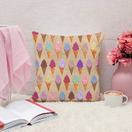 Cute Pastel Waterverf Ice Cream Baby Girl Nursery Kussen