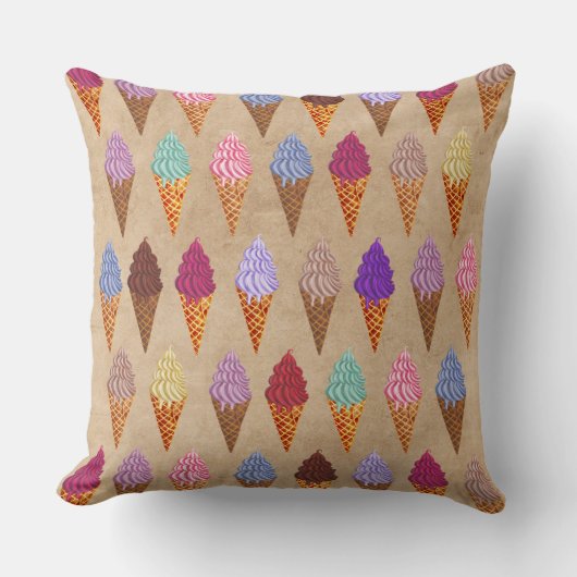 Cute Pastel Waterverf Ice Cream Baby Girl Nursery Kussen (Voorkant)