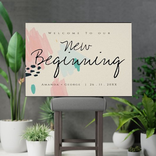 Cute Pastel Welkom bij onze nieuwe bruiloft Poster