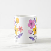 Cute Pastel Wildflower Bouquet Ceramic Coffee Mug Koffiemok (Center)