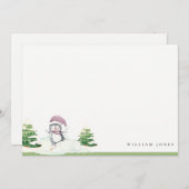 Cute Pastel Winter Pinguïn Kinderen Verjaardag voo Notitiekaartje (Voorkant / Achterkant)
