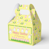 Cute Pastel Yellow Bunny Easter Egg Bedankdoosjes (Achterkant)