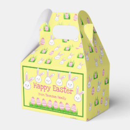 Cute Pastel Yellow Bunny Easter Egg Bedankdoosjes