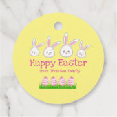 Cute Pastel Yellow Bunny Easter Egg Bedankjes Labels (Achterkant)