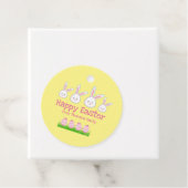 Cute Pastel Yellow Bunny Easter Egg Bedankjes Labels (In situ)