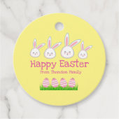 Cute Pastel Yellow Bunny Easter Egg Bedankjes Labels (Voorkant)