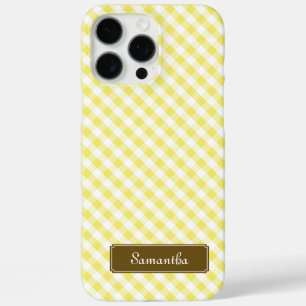 Cute Pastel Yellow Gingham Pattern iPhone 16 Pro Max Hoesje