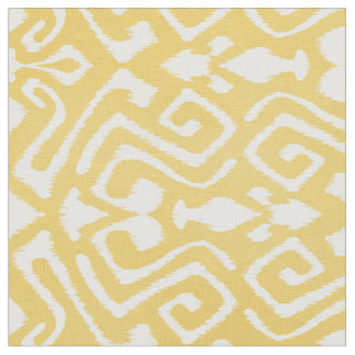 Cute pastel yellow ikat tribal patronen stof