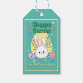 Cute Pastel Yellow Pink Easter Bunny Egg Cadeaulabel (Voorkant)
