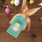 Cute Pastel Yellow Pink Easter Bunny Egg Cadeaulabel