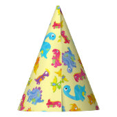 Cute Pastel Yellow Unisex Baby Dinosaur Birthday Feesthoedjes (Achterkant)