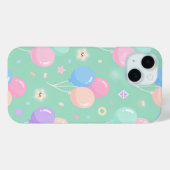 Cute pastelgroene Case-Mate met ballonnen iPhone Case (Achterkant (horizontaal))