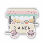 Cute pastelkleurige ramenkar sticker (Voorkant)
