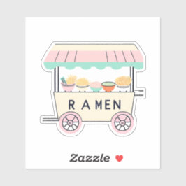 Cute pastelkleurige ramenkar sticker