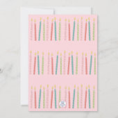 Cute Pastelkleurige Verjaardagstaart Retro Meisjes Kaart (Achterkant)