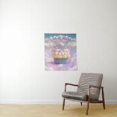 Cute Pastels Cupcake Verjaardagsbanner  Wandkleed (In situ)