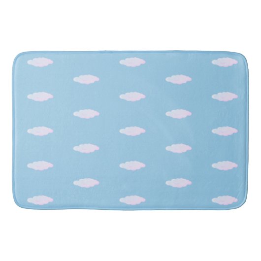 Cute pastelwolken op lichthemelblauw badmat (Voorkant)