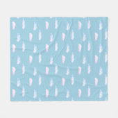 Cute pastelwolken op lichthemelblauw fleece blanke (Voorkant (Horizontaal))