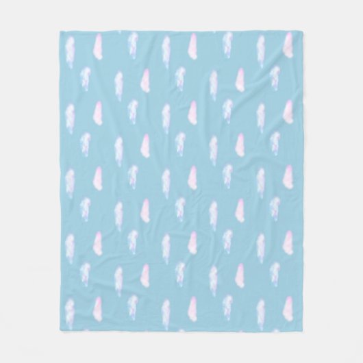 Cute pastelwolken op lichthemelblauw fleece blanke (Voorkant)