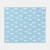 Cute pastelwolken op lichthemelblauw fleece blanke (Voorkant (Horizontaal))
