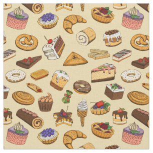 Cute Pastries Pattern Stof
