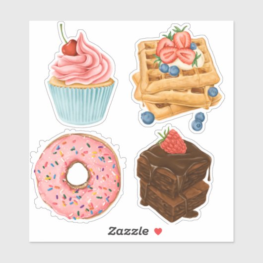 Cute Pastries Sticker (Vel)
