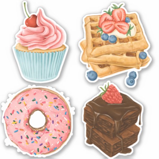 Cute Pastries Sticker (Voorkant)