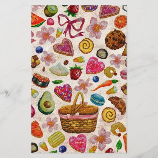 Cute Pastry Confections Sweets Briefpapier (Achterkant)