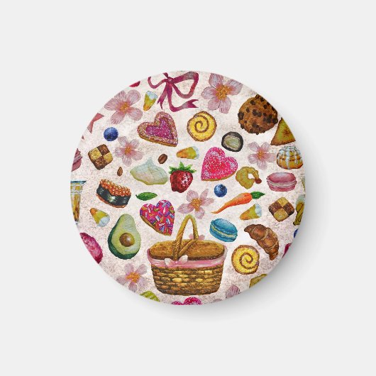Cute Pastry Confections Sweets Magneet (Voorkant)