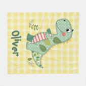 Cute Patchwork Baby Dinosaur Fleece Deken (Voorkant (Horizontaal))