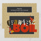 Cute Patchwork Fleur de Lis Crawfish Boil Kaart (Voorkant / Achterkant)