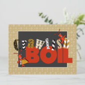 Cute Patchwork Fleur de Lis Crawfish Boil Kaart (Staand voorkant)