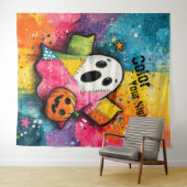 Cute Patchwork Geest Kleurrijke Spat-art Wandkleed (In Situ (horizontaal))