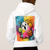 Cute Patchwork Ghost Colorful Splatter Art (Achterkant)