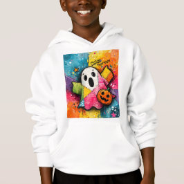 Cute Patchwork Ghost Colorful Splatter Art