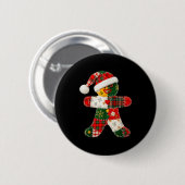 Cute Patchwork Gingerbread Man Christmas Men Women Ronde Button 5,7 Cm (Voorkant /achterkant)