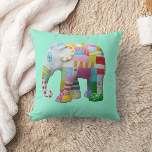 Cute patchwork-olifant retro whimsical kussen (Deken)
