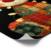 Cute Patchwork Reindeer Christmas Xmas Men Women K Poster (Hoek)