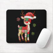 Cute Patchwork Rendier Kerstmis Xmas Mannen Vrouwe Muismat (Met muis)