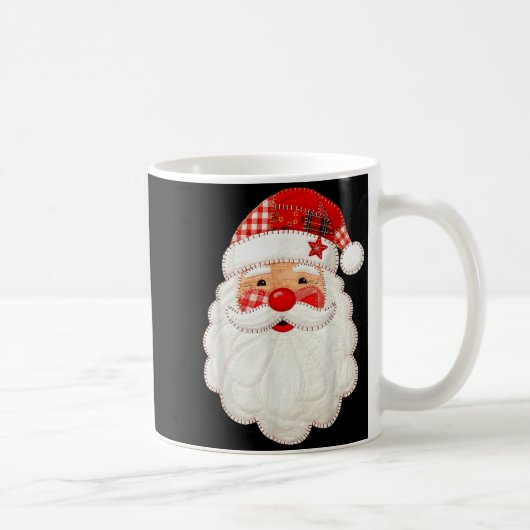 Cute Patchwork Santa Claus Christmas Xmas Men Wome Koffiemok (Rechts)